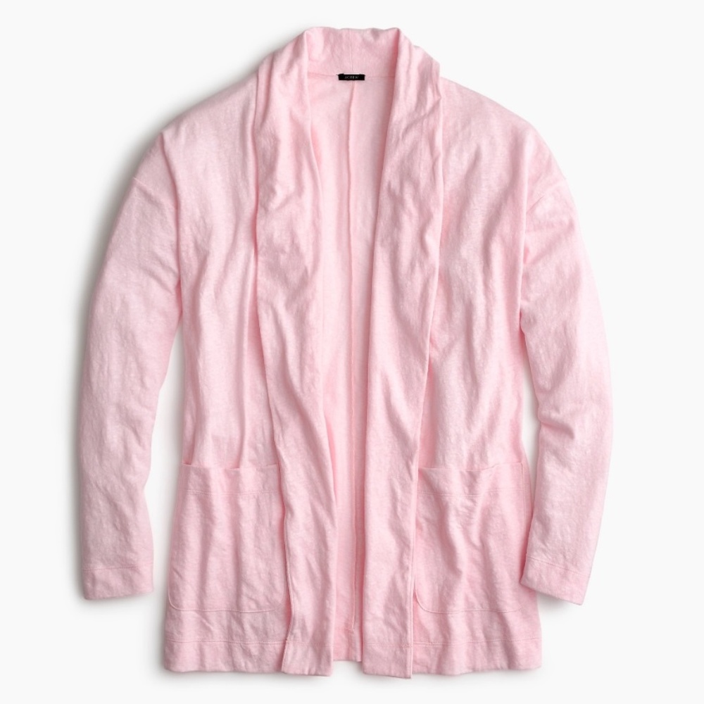 J.CREW Slub Cotton Cardigan Pink XS NEW